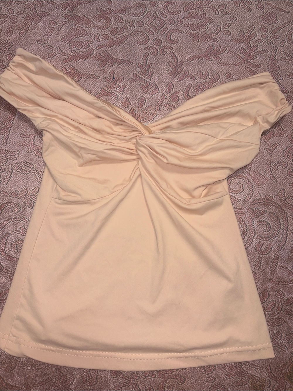 New Yorker AMISU Off-Shoulder Twist Front Women's Top in peach